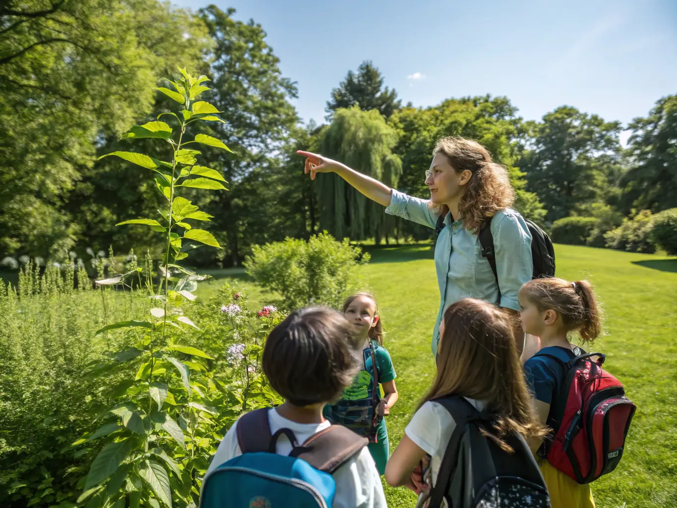 A group of students participating in an environmental education workshop, learning about conservation.